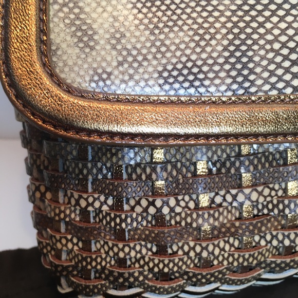 Tod’s Handbag Woven Leather Bronze Beige Small EUC - Picture 10 of 13